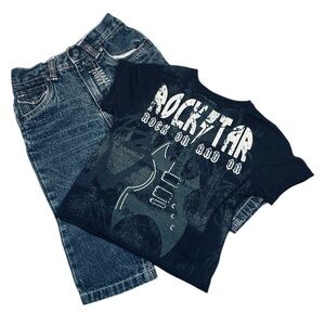 Arizona “Rockstar” Tee + French Toast Jeans – Baby Boy Outfit (18 Months)